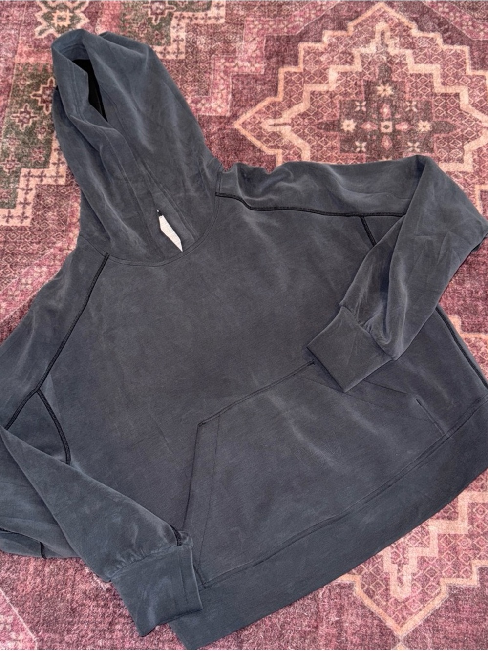 Women's Slate Gray Hooded Pullover Sweater